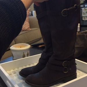 Brown riding boots